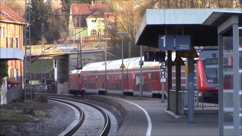 Besigheim mit BR 143, 146 ( Do Sto, Silberlinge + S 21 Werbelok) Guterzuge
