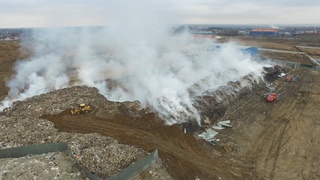 Пожар на свалке в Раменском