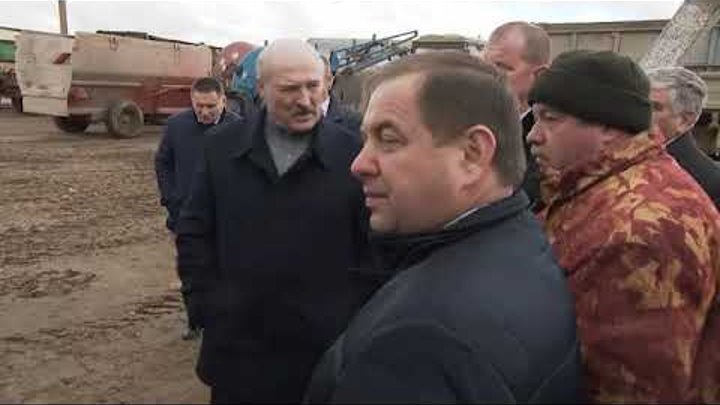 Лукашенко на ферме Слижи в Шкловском районе 26 марта