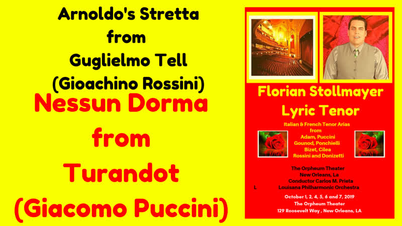2 Tenor Arias, Rossini Guglielmo Tell and Puccini Nessun Dorma by Florian Stollmayer ( October 1,