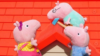 Pap Pig arregla el techo. Juguetes Peluches. Vdeos infantiles