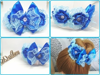 Резинка на пучок (гульку) Канзаши. МК. Rubber band bun (kulku) Kanzashi