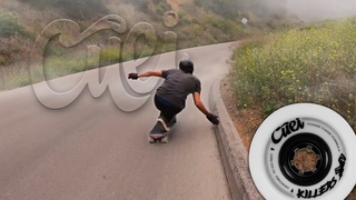 Foggy Longboard Run Down Gilbraltar - Santa Barbara, CA with Thiago Lessa.