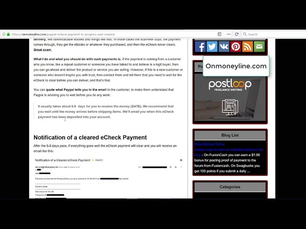 Paypal e Check Payment In Progress and Cleared