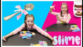 Почему самое любимое у детей это NUTELLA,играем в ЛОЖКУ или ЦЕЛУЮ БАНКУ Slime
