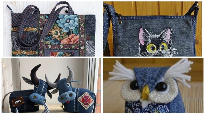 collection of most beautiful denim jeans bags of animals shape, denim, stylish, beautiful,