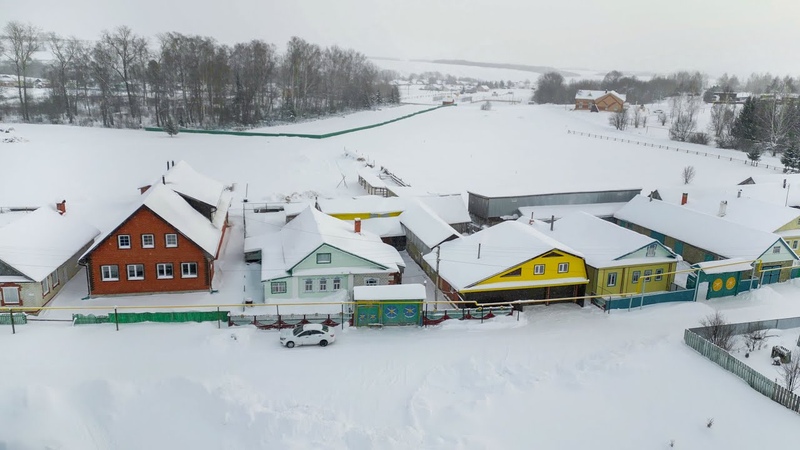 Life of a large, friendly Tatar family in the village. Winter day in