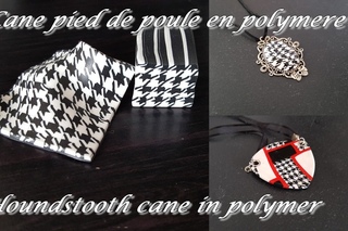 Tuto Fimo : cane pied de poule  ~  Polymer Clay Tutorial : Houndstooth cane