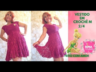 VESTIDO EM CROCH VINHO M PARTE 2/4