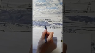 Посёлок Диксон. Рисую.