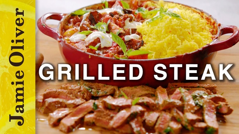 Herby Grilled Steak, Jamie Oliver, 15 Minute