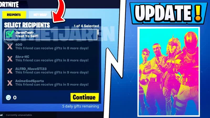BIG Fortnite Update , All Gifting Details, Tournaments Feature Release