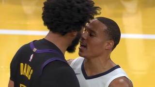 Anthony Davis shoves Santi Aldama to ground then gets heated with Desmond Bane 🍿