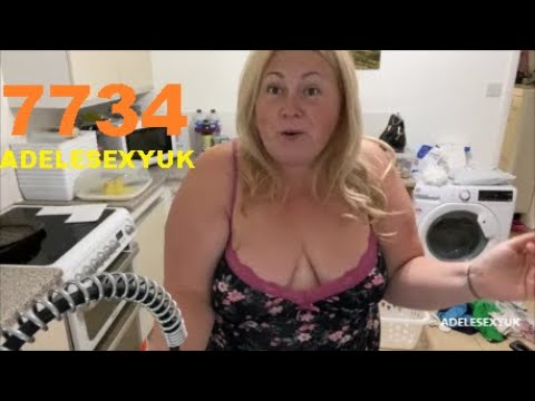 BBW ADELESEXYUK UP AND ABOUT IN HER KITCHEN WITH HER SILKY NIGHTY