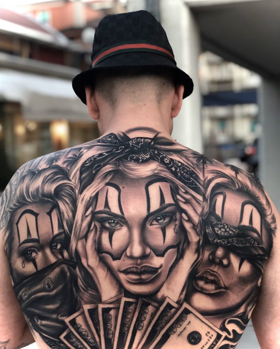 Тату в стиле гангста