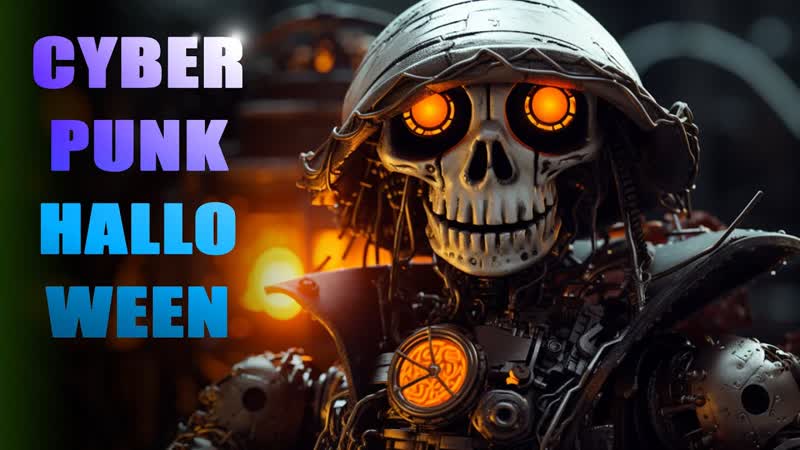 Spooky Cyberpunk Skeletons, A Halloween Slideshow Fantasia by