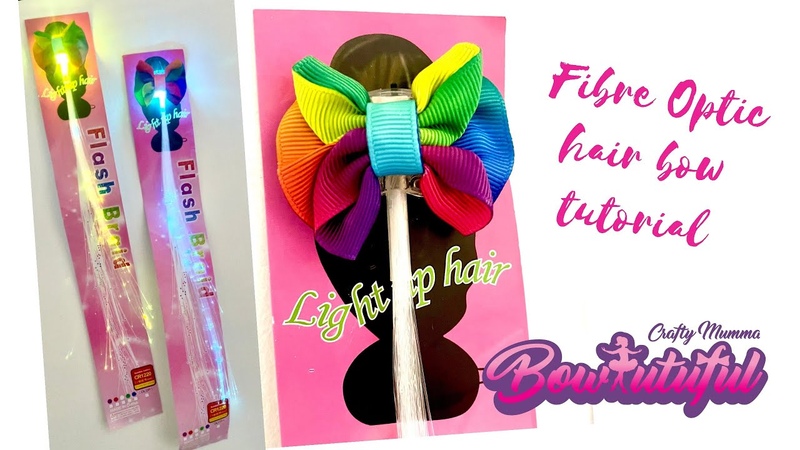 Light up hair braid fibre optic hair bow tutorial. How to make hair bows.