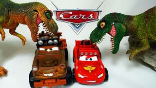ТАЧКИ Молния Маквин и Тираннозавр Динозавр Рекс. Маквин УБЕГАЙ! Мультик про машинки ГОНКИ Игрушки ТВ