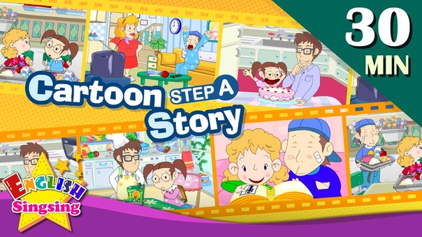 How old are you + More Kids Cartoon story step A, Learn English, Collection of Easy