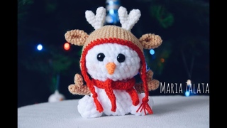 Мастер класс - Вязаный снеговик крючком