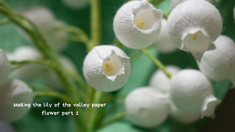 The making of the Lilly of the Vally paper flower: Lilly paper flower tutorial 1,