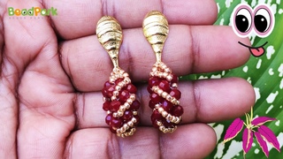 🤩TUTORIAL DE ARETES DE BISUTERIA DE AROS CON MOSTACILLAS Y CRISTALES 🥰👍 FEAT LA TIENDA BEADPARK