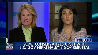 Gov. Nikki Haley addresses her swipe at Trump