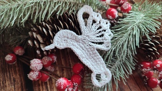 Новогодняя подвеска птичка “КОЛИБРИ“ крючком /Christmas pendant bird “HUMMINGBIRD“ crochet
