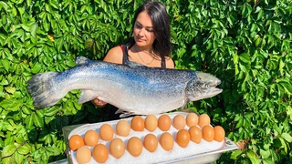 Рецепт Огромного Лосося Запеченного в Соли! Уникальное Блюдо