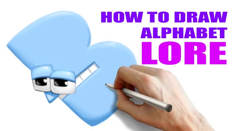 How to Draw Alphabet Lore, B, Cute Letter B Easy Step by