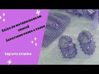 Saída de maternidade em crochê, sapatinho passo a passo