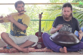 Three Pandas and the Moon - io handpan & bansuri, Arambol, Goa 2016