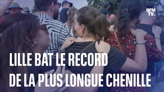 Lille: le record du monde de la plus longue chenille battu en pleine braderie