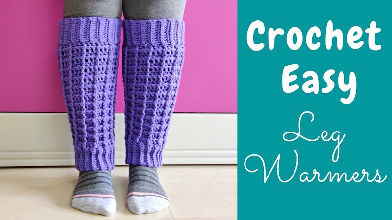 Crochet Lavender Waffle Leg Warmers, Ribbed Legwarmers Easy Tutorial for