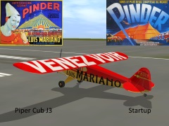 Piper Cub J-3 Pinder Luis Mariano Startup