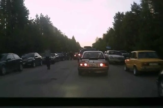 Испугался полиции и свалил в кювет. Северодвинск.