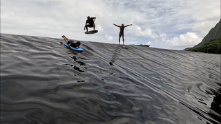Skimboarding Down a Massive Tarp