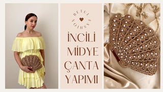Kağıt ipten İncili Midye Çanta Yapımı -  We make a Mussel handbags with paper rope