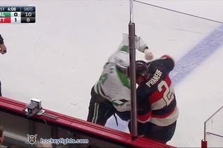 Jamie Benn vs Dion Phaneuf Feb 9, 2017