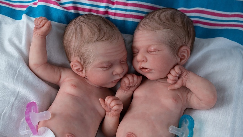 TWINS Preemie Silicone Reborn Babies Kairi and