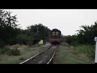 ЧМЭ3-5134 с поездом №6843 сообщением Запорожье-2-пологи-Бердянск и приветливая Брига...
