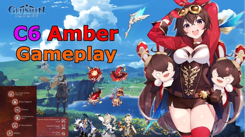 Genshin Impact LV 90 C6 Amber Gameplay, AR52